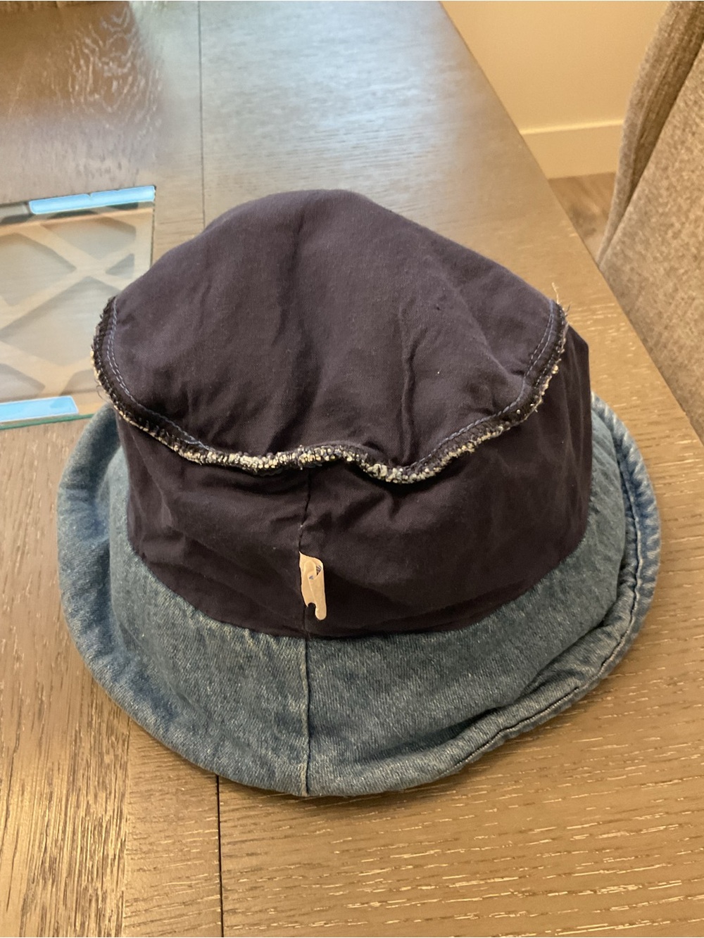 ***Fersten Blue Denim Bucket Hat with Ruching . - Picture 4 of 5